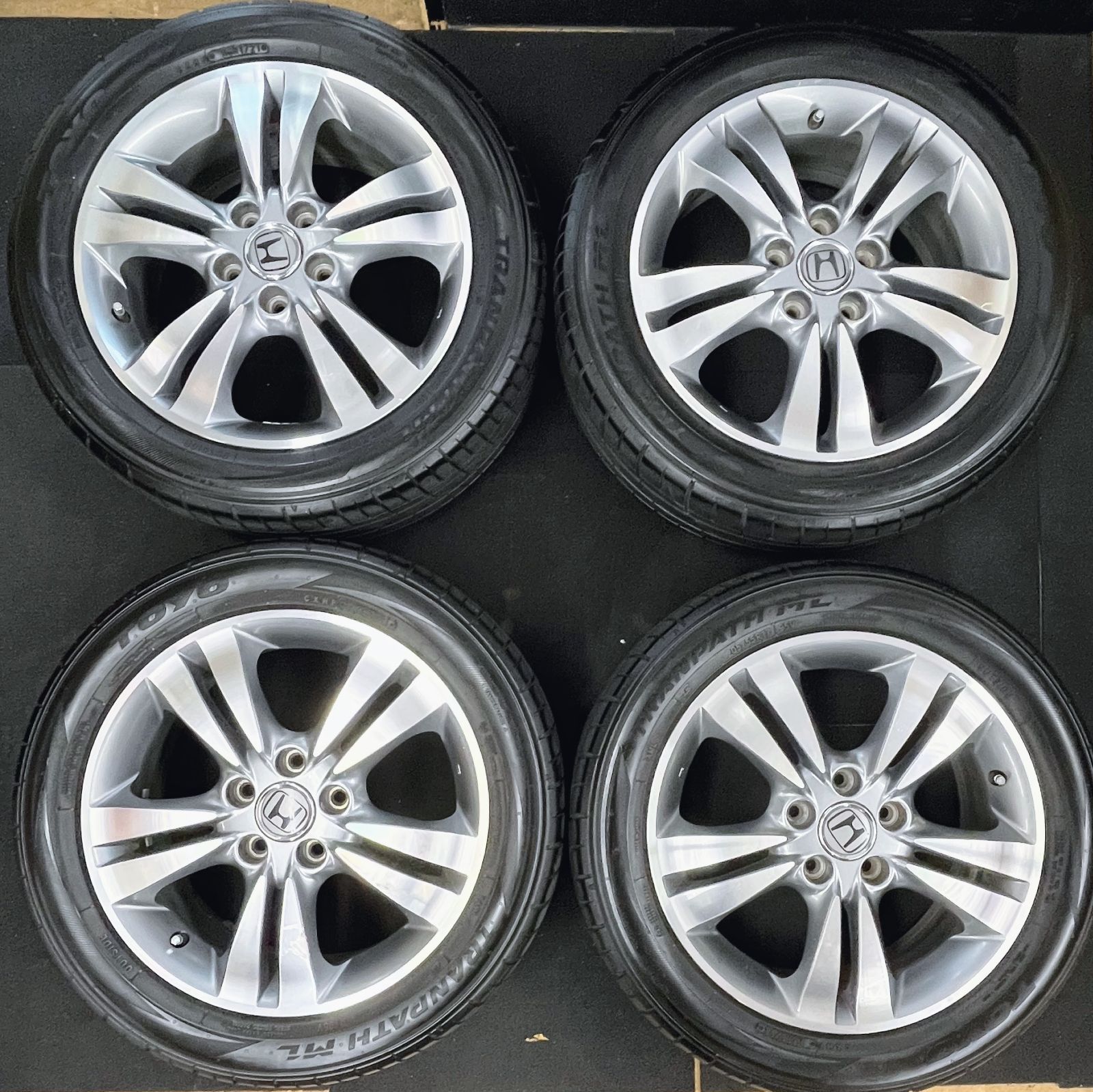 送料無料】【17×6J+55】【205/55R17】 中古 サマータイヤ ホイール 4 