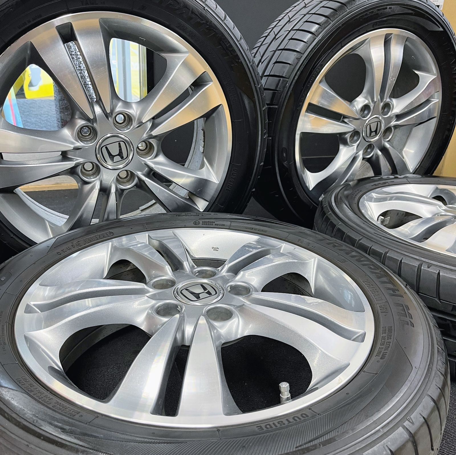 送料無料】【17×6J+55】【205/55R17】 中古 サマータイヤ ホイール 4