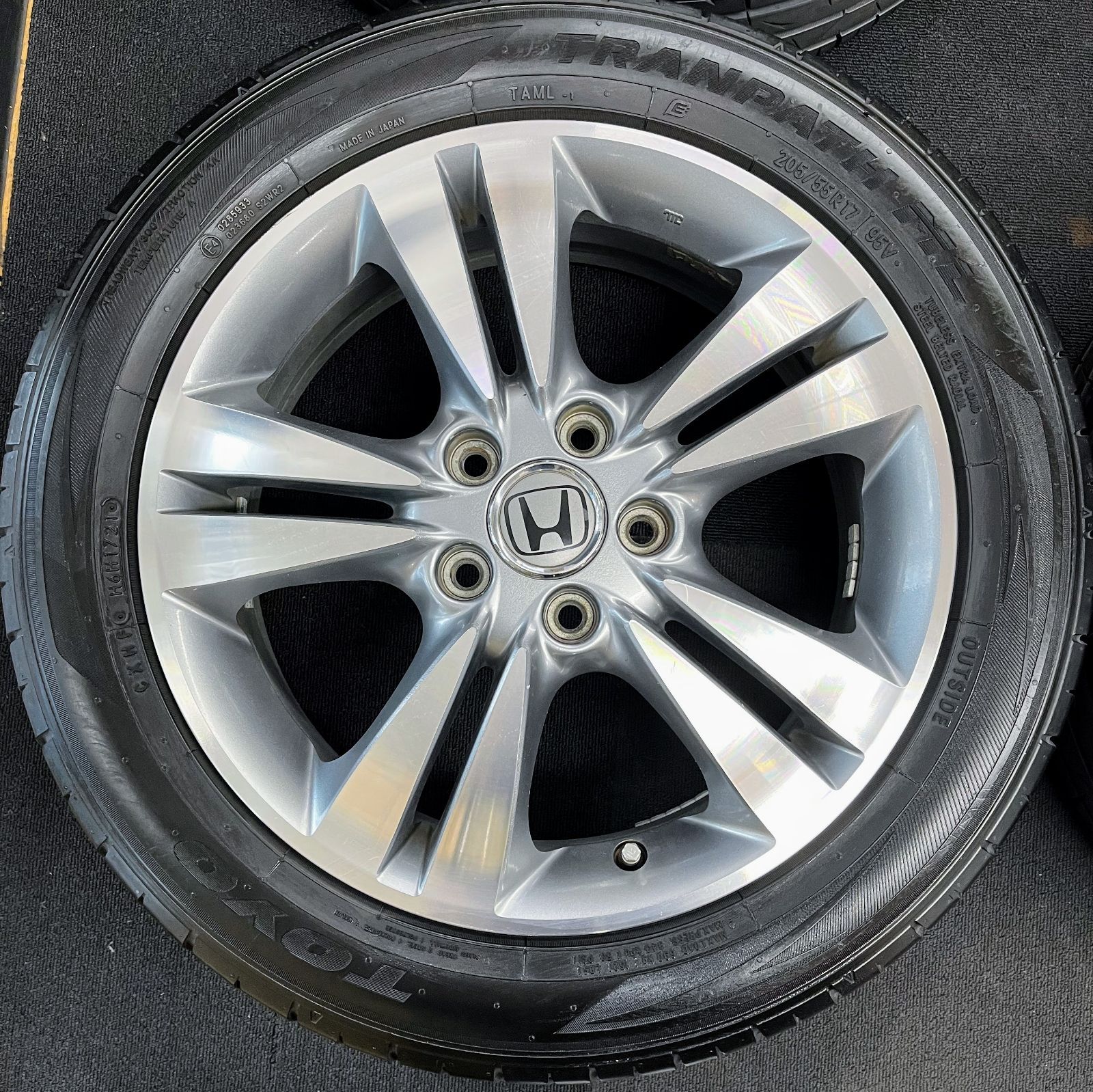 送料無料】【17×6J+55】【205/55R17】 中古 サマータイヤ ホイール 4 