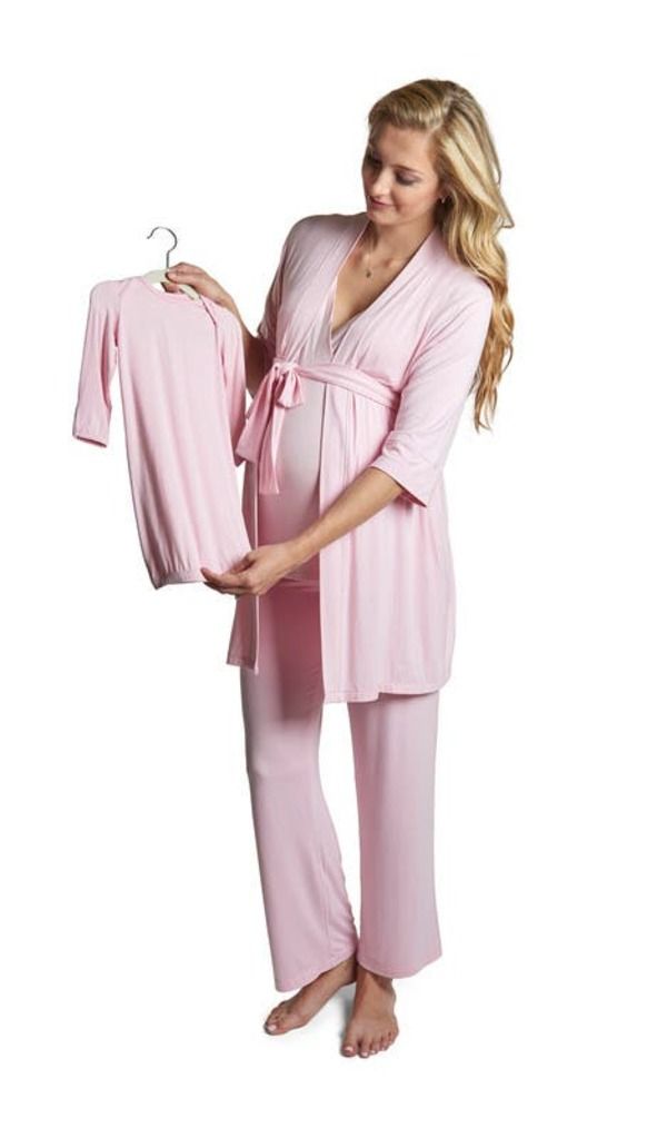 エヴァリーグレー レディース アンダーウェア ナイトウェア マタニティ Everly Grey Analise During After 5Piece MaternityNursing Sleep Set for Mom Baby Blush ブラッシュ