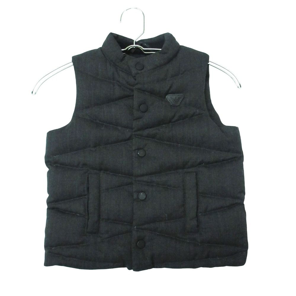 Emporio Armani エンポリオ・アルマーニ ベスト ウール エンブレムロゴワンポイント ダウンベスト アウター グレー 2-4 4A(110cm) 【中古】