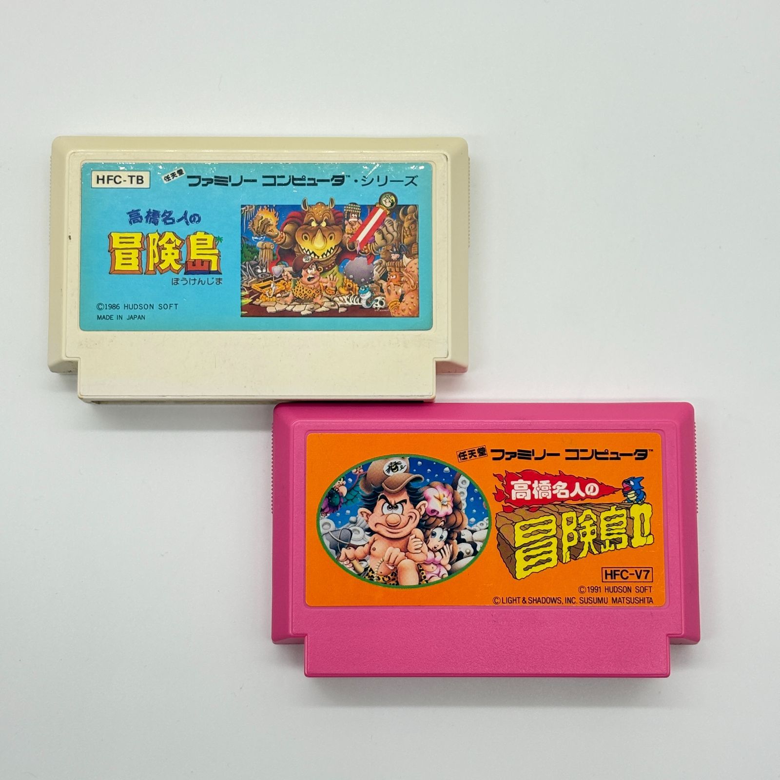 ミニ カセットトランプセット　レトロ　髙橋名人　ファミコン 高橋名人の冒険島＆冒険島Ⅱ セット HUDSON ファミコン ソフト FC