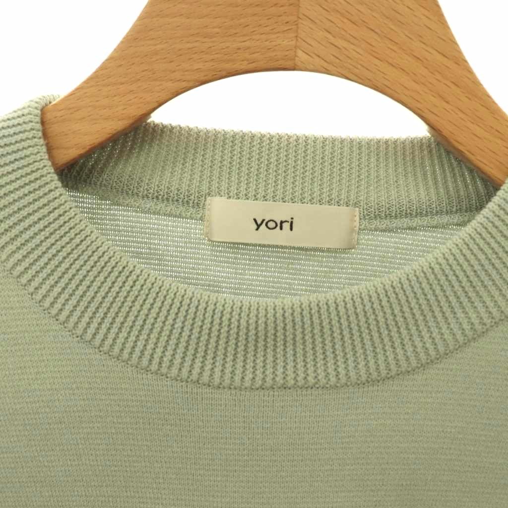 ヨリ yori コットンパフスリーブニット カットソー 五分袖 F ミント