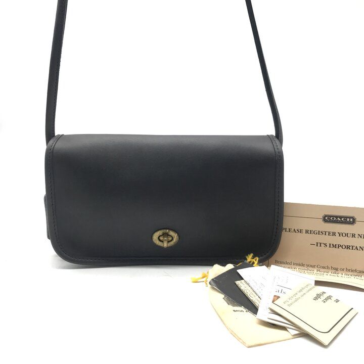 良品 COACH コーチ レザー ターンロック ミニ ショルダー バッグ グレー カバン BAG r1654