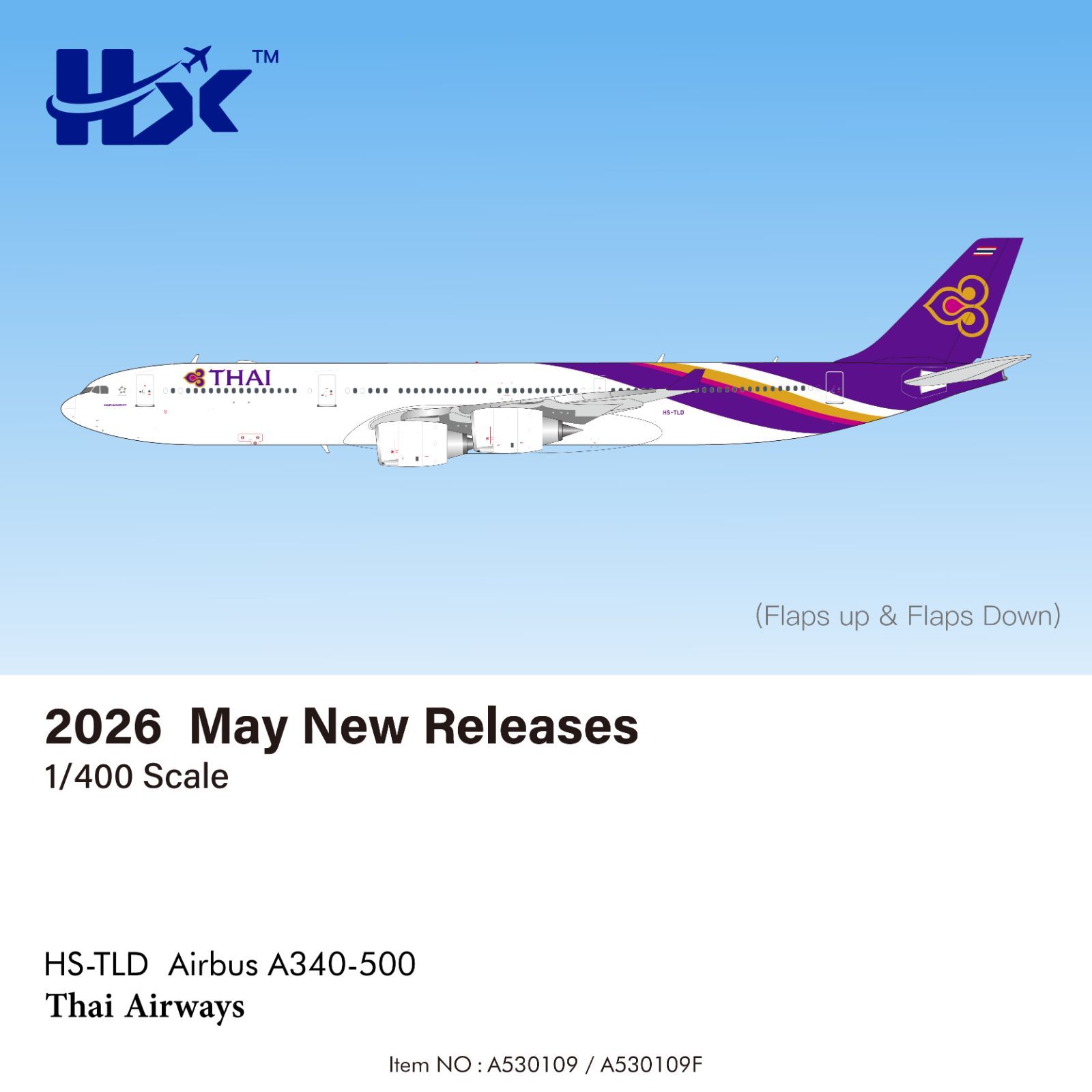 HX Models タイ国際航空 A340-500 HS-TLD 1/400 A530109(通常版)