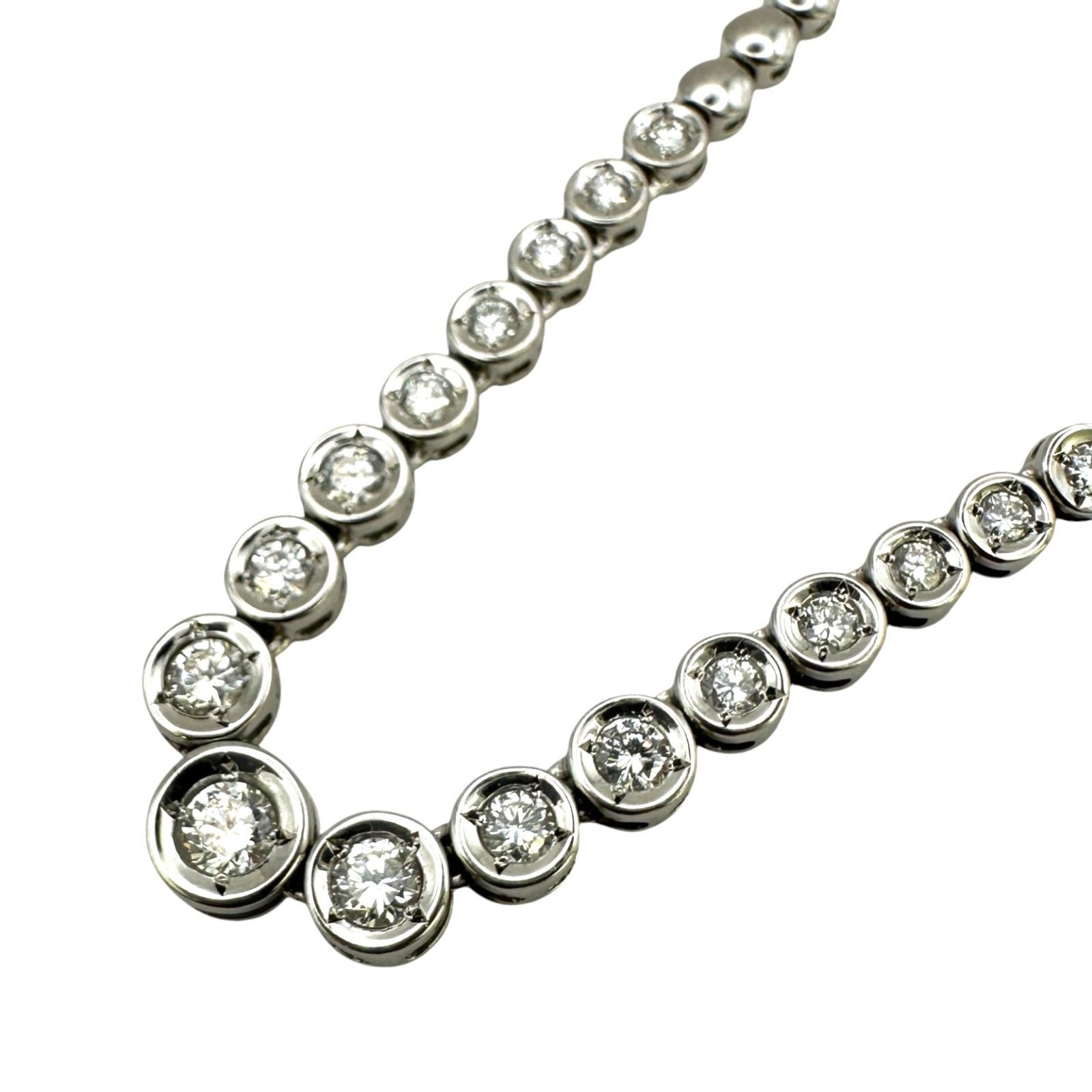 Pt850 ダイヤモンド テニス ネックレス ダイヤ 0.18ct 0.96ct 25.2g 約40cm レディース アクセサリー ジュエリー 宝石 【中古】 USED-AB 【9356】