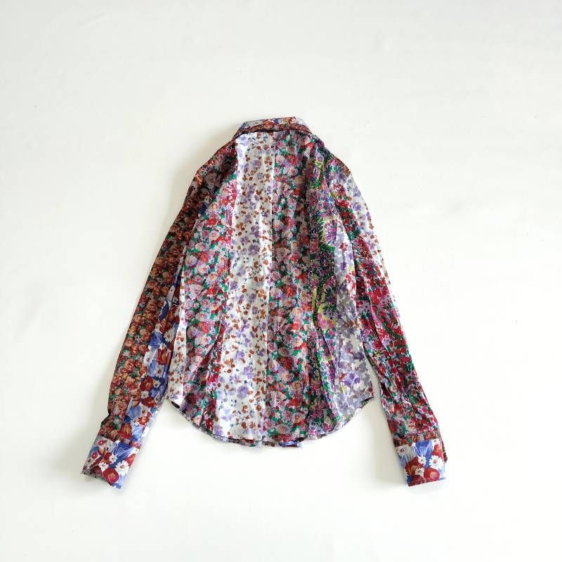 ETRO エトロ ドレスシャツ 長袖 花柄 総柄 ストレッチ フローラル