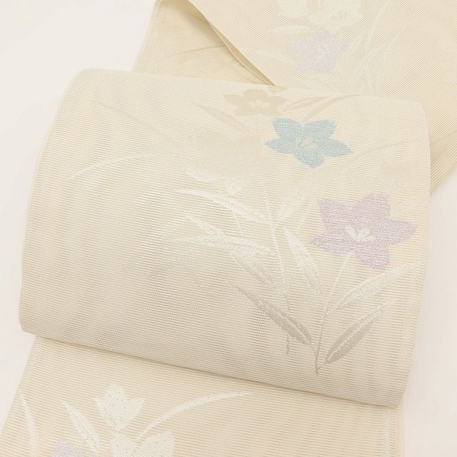 百華❀Y5043◆美品未着用 正絹 夏着物 桔梗 絽 夏袋帯