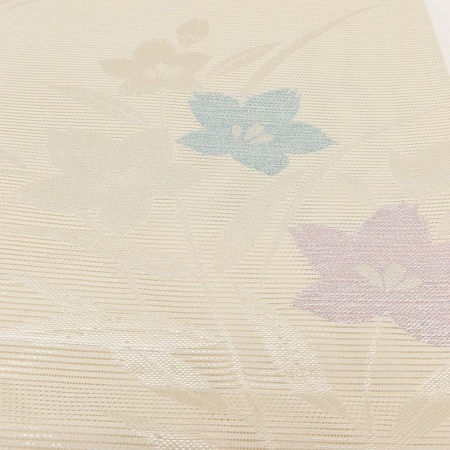 百華❀Y5043◆美品未着用 正絹 夏着物 桔梗 絽 夏袋帯