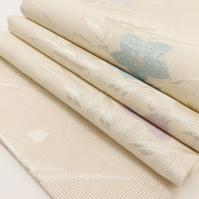 百華❀Y5043◆美品未着用 正絹 夏着物 桔梗 絽 夏袋帯
