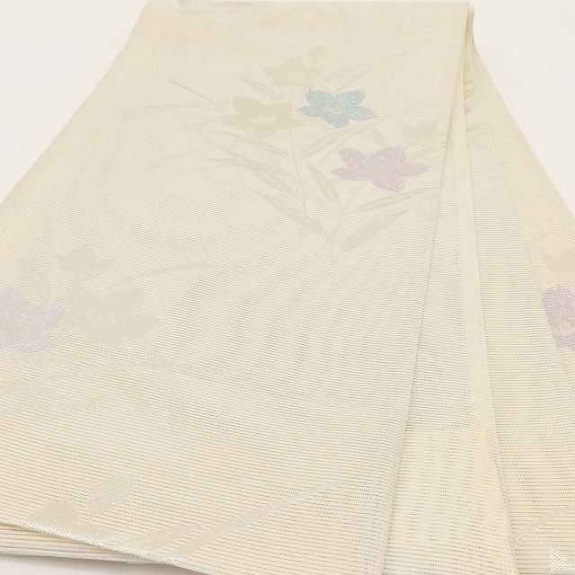 百華❀Y5043◆美品未着用 正絹 夏着物 桔梗 絽 夏袋帯