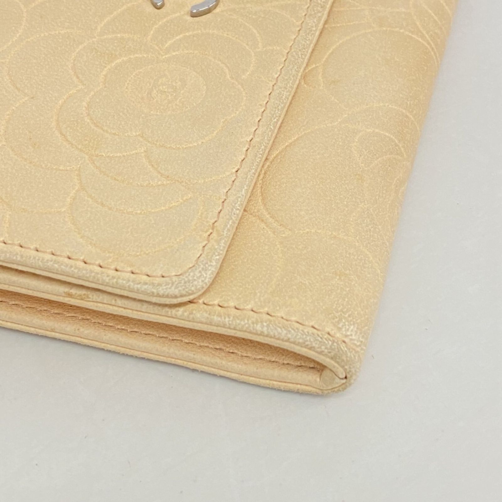 シャネル(Chanel) シャネル 財布 カメリア ラムスキン ベージュ 