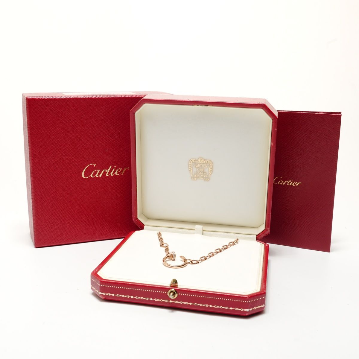 CARTIER カルティエ ネックレス ジュストアンクルダイヤ Au750 ピンク 