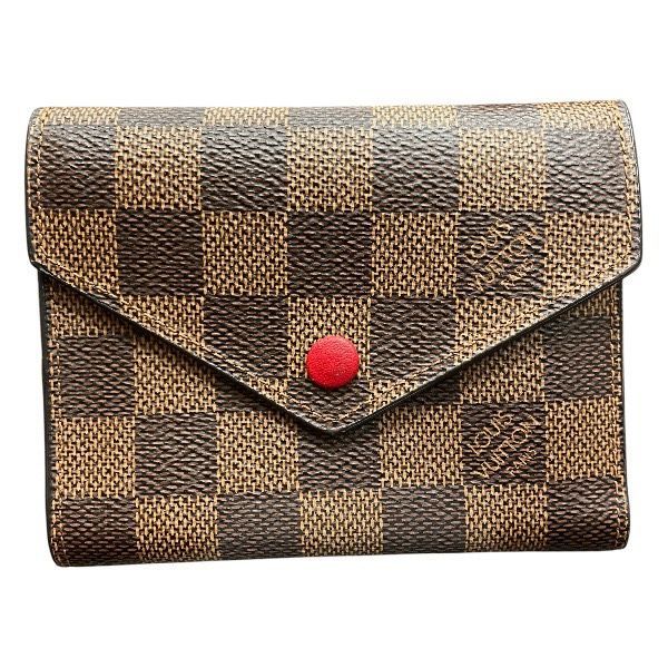 ルイヴィトン　Louis Vuitton　ダミエ　ポルトフォイユ・ヴィクトリーヌ　N41659　2つ折り財布　レディース　美品
