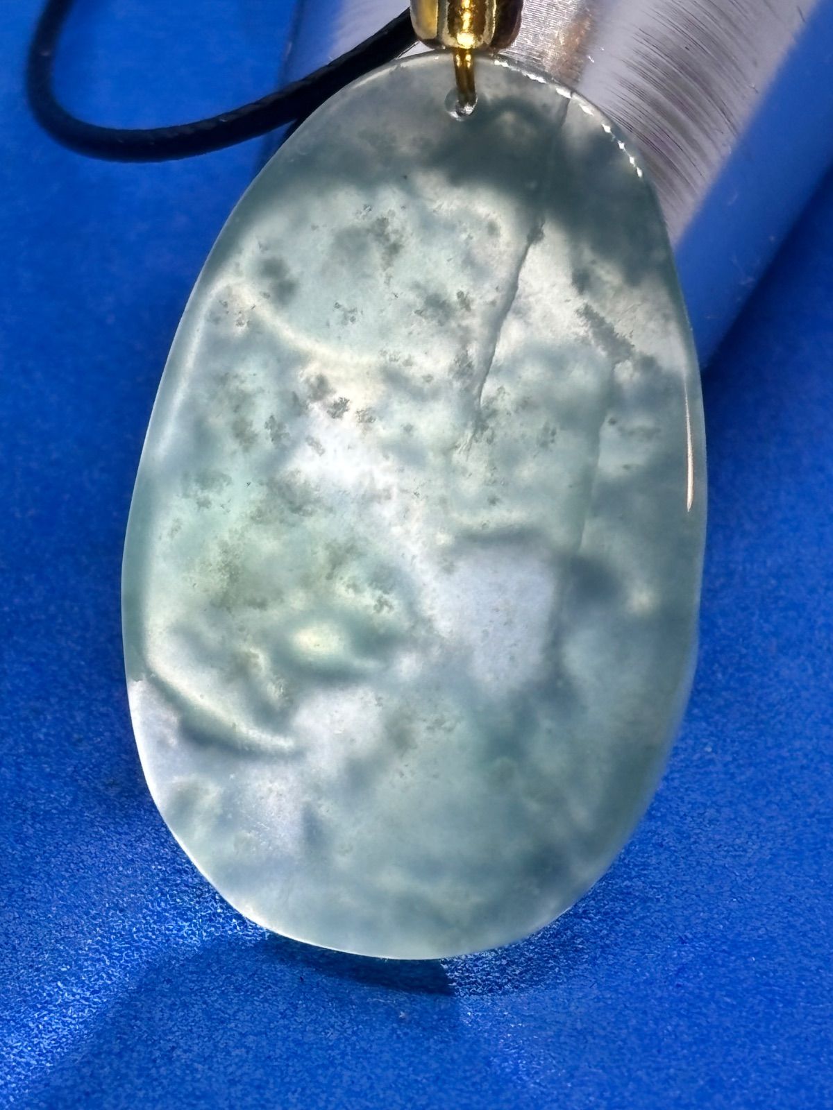 天然翡翠A貨 藍水氷種 精雕山水ペンダント 開運風水 5554-1/4 - メルカリ