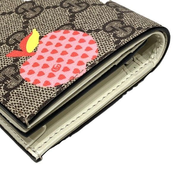 グッチ GUCCI GGスプリーム 663922 レ ポム アップル ハート 2つ折り