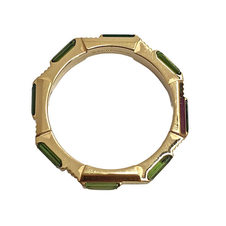 GUCCI グッチ リンクトゥラブ グリーントルマリン リング 指輪 size=9 