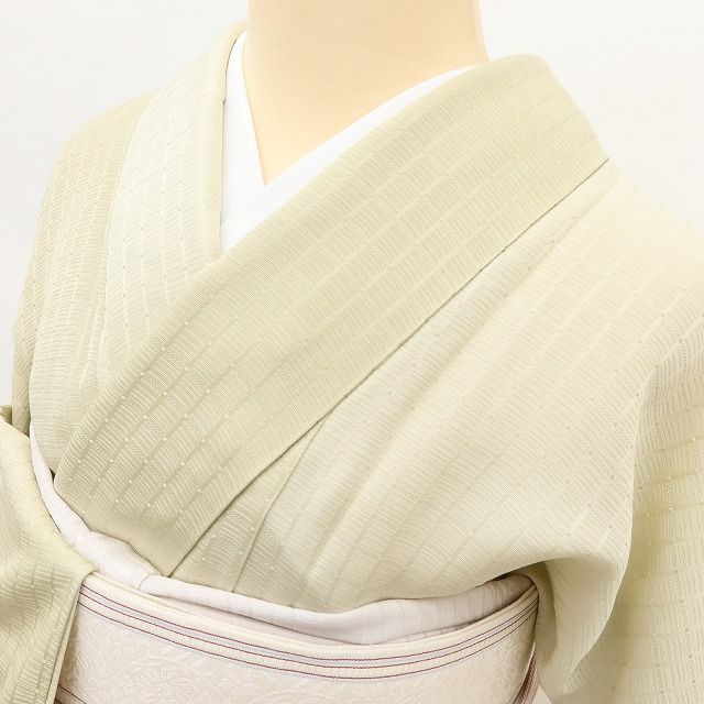 百華❀Y5046◇正絹 夏着物 丹後ちりめん 手縫い仕立て 居敷当て付き