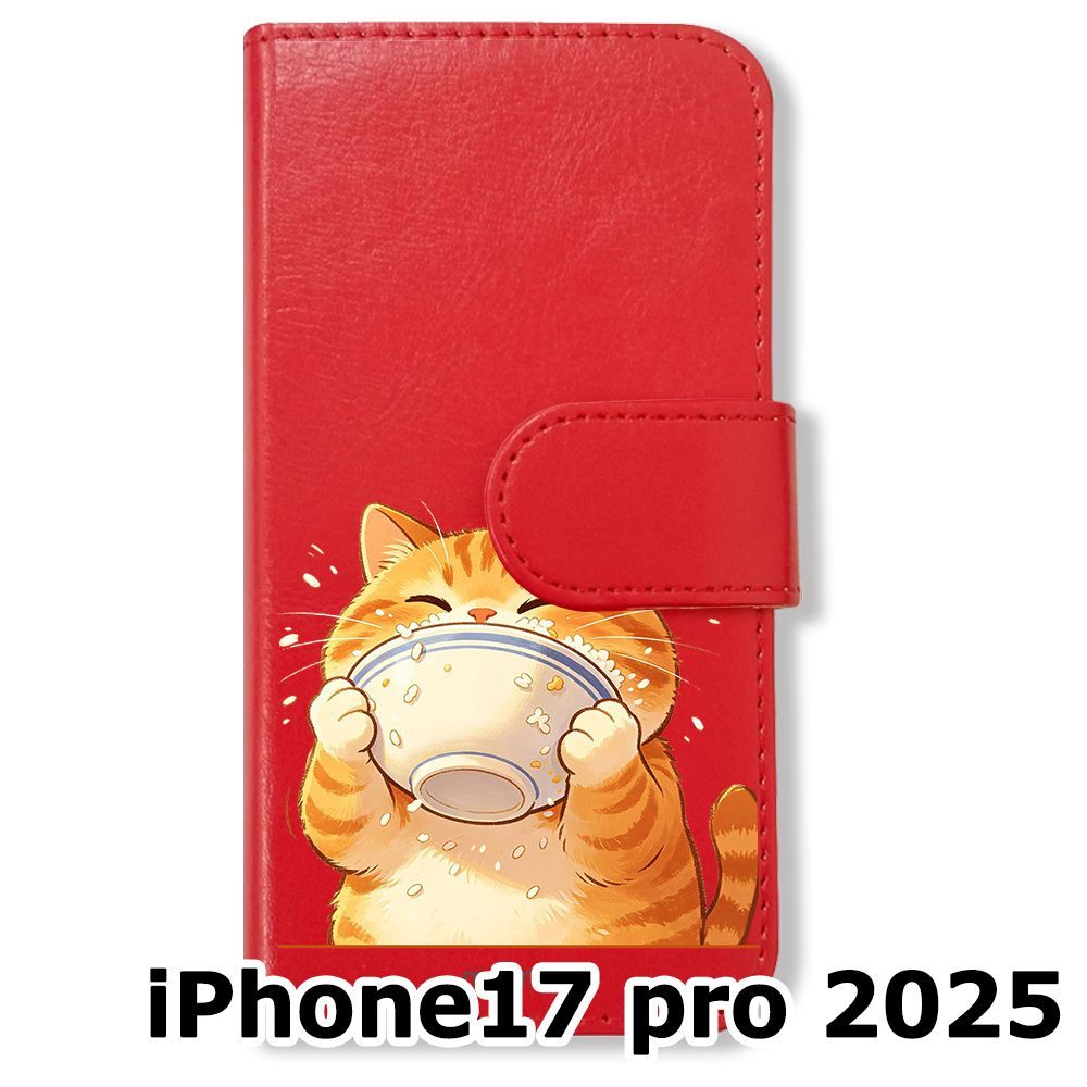 新品未使用】 iPhone17 pro 2025 手帳型スマホ ケース (色：レッド