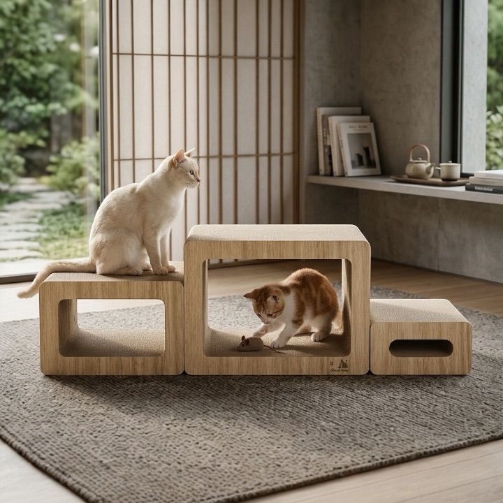 セール中】ネコライズ 猫の爪とぎ ハウス型 ベッド 木製 猫家具