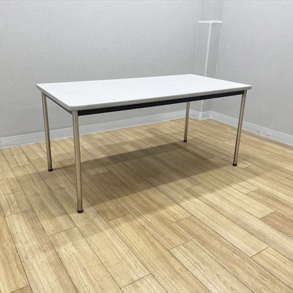 ミーティングテーブル 完成品 幅1500 奥750 ホワイトグレー