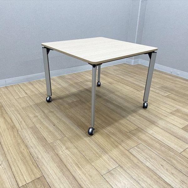 イトーキ ミーティングテーブル 完成品 角テーブル DE キャスター付 幅900 奥900 ファインウォールナットL