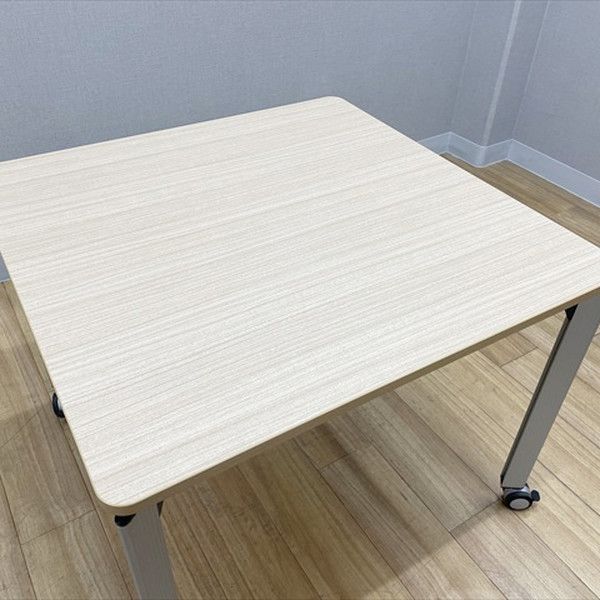 イトーキ ミーティングテーブル 完成品 角テーブル DE キャスター付 幅900 奥900 ファインウォールナットL