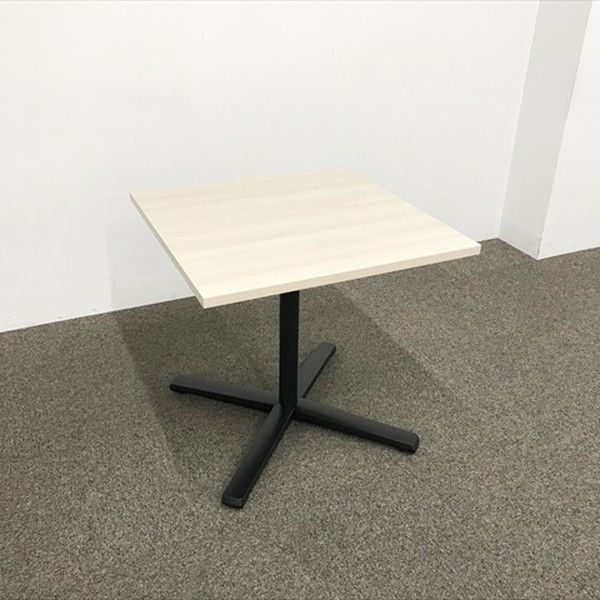 ミーティングテーブル 完成品 角テーブル ライブス 単柱脚 固定タイプ 幅750 奥750 オカムラ プライズウッドライト