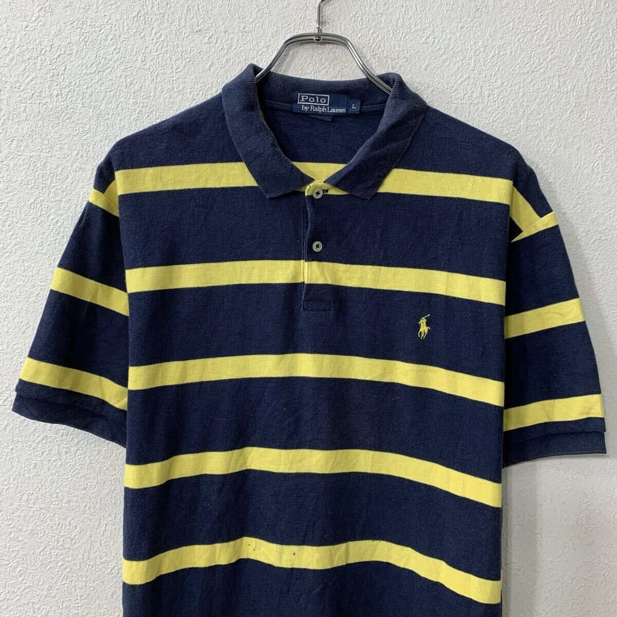 90s Polo by Ralph Lauren 半袖 ポロシャツ L ネイビー ポロラルフ 