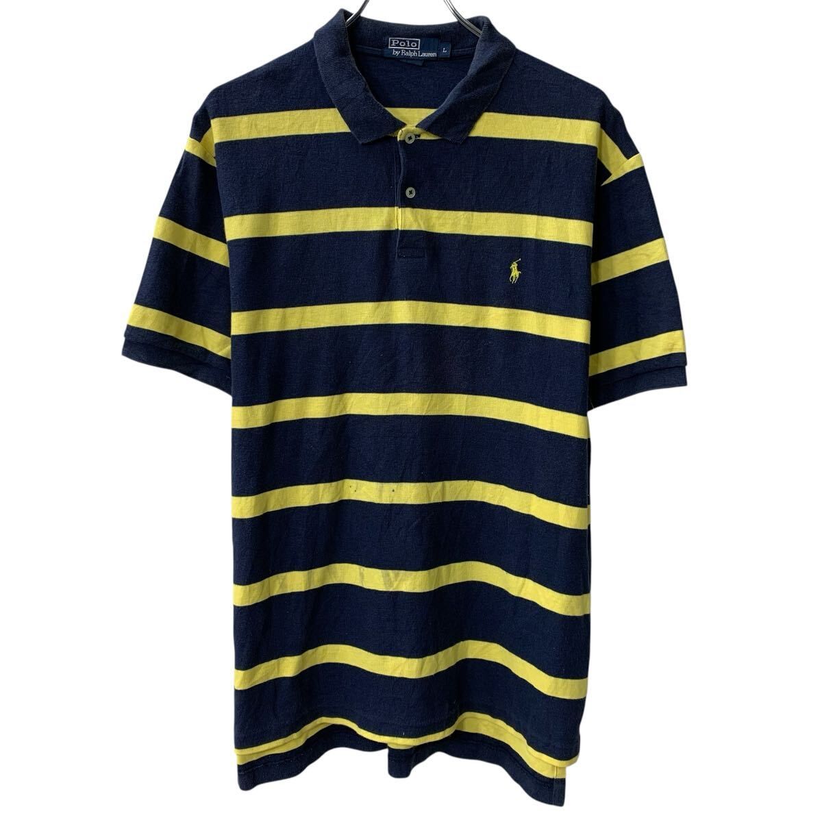 90s Polo by Ralph Lauren 半袖 ポロシャツ L ネイビー ポロラルフ 