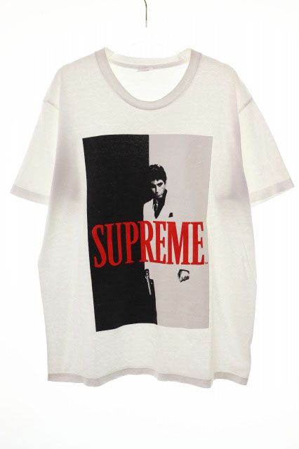 シュプリーム SUPREME 17AW SCARFACE SPLIT TEE WHITE M スカ―フェイス