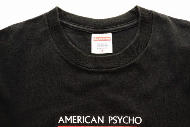 シュプリーム SUPREME 23AW AMERICAN PSYCHO TEE BLACK S アメリカン