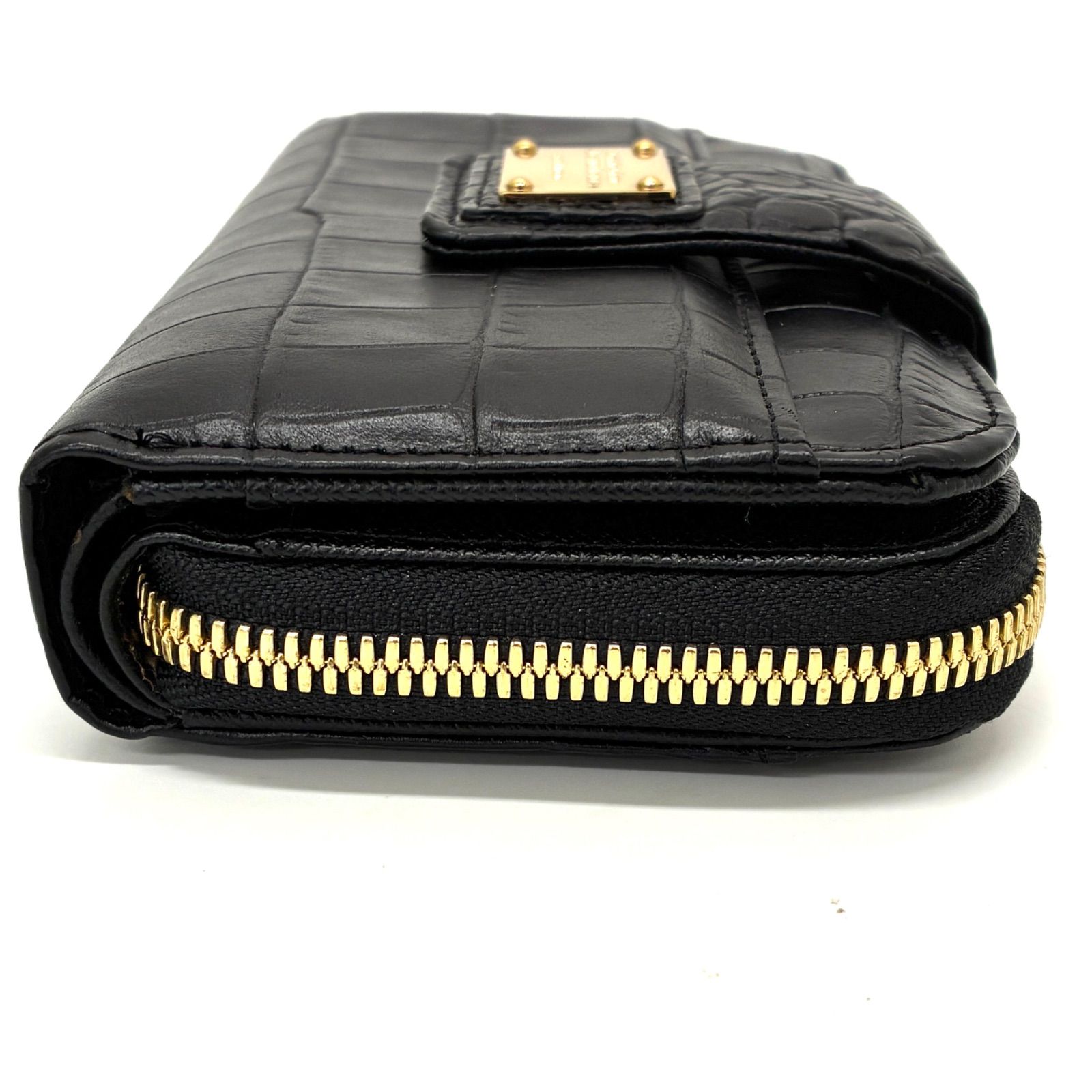 【未使用】LEATHER JEWELS本革クロコ型押し 二つ折り財布 ◇LEATHER JEWELS◇レザージュエルズ クロコ型押し 折りたたみ財布