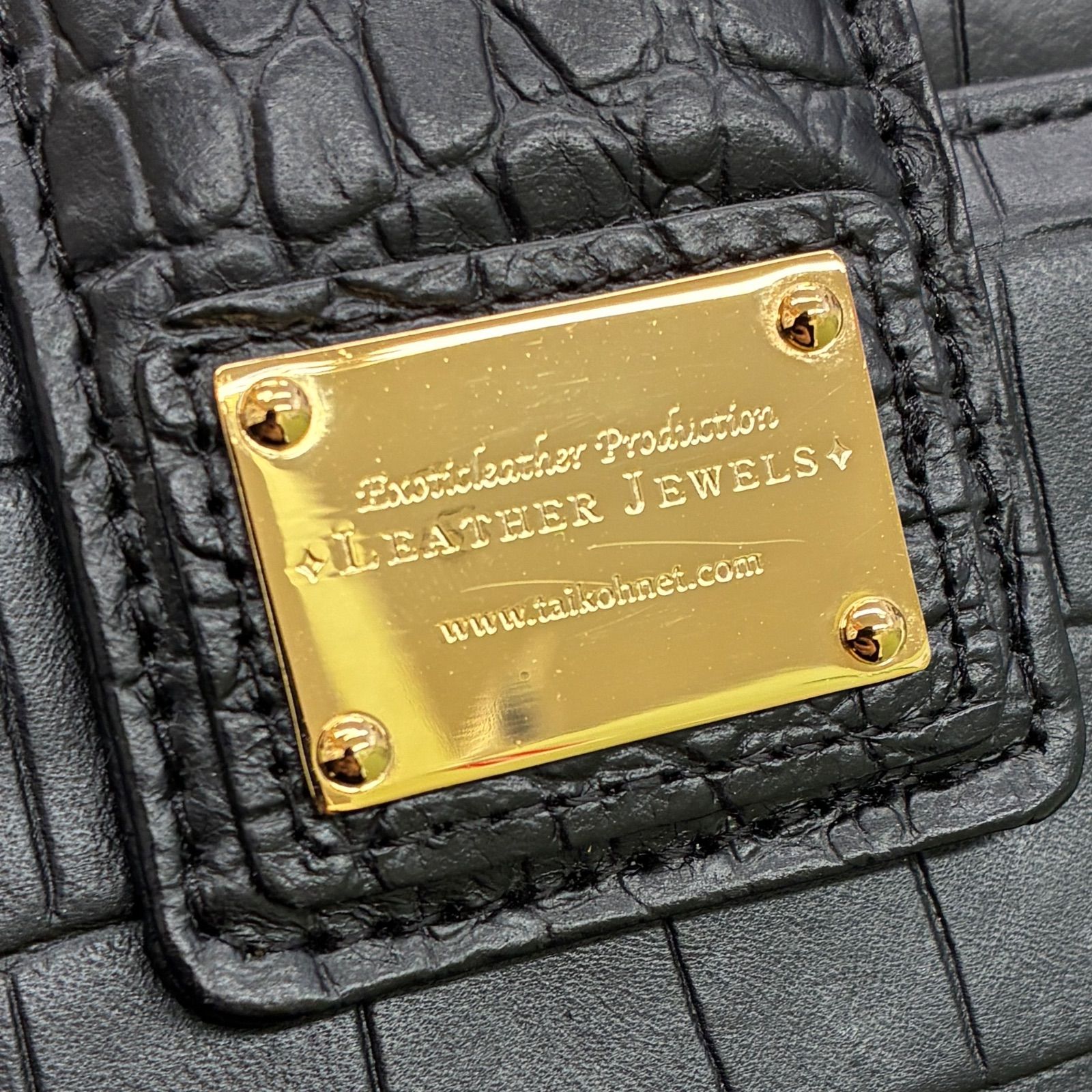 【未使用】LEATHER JEWELS本革クロコ型押し 二つ折り財布 ◇LEATHER JEWELS◇レザージュエルズ クロコ型押し 折りたたみ財布