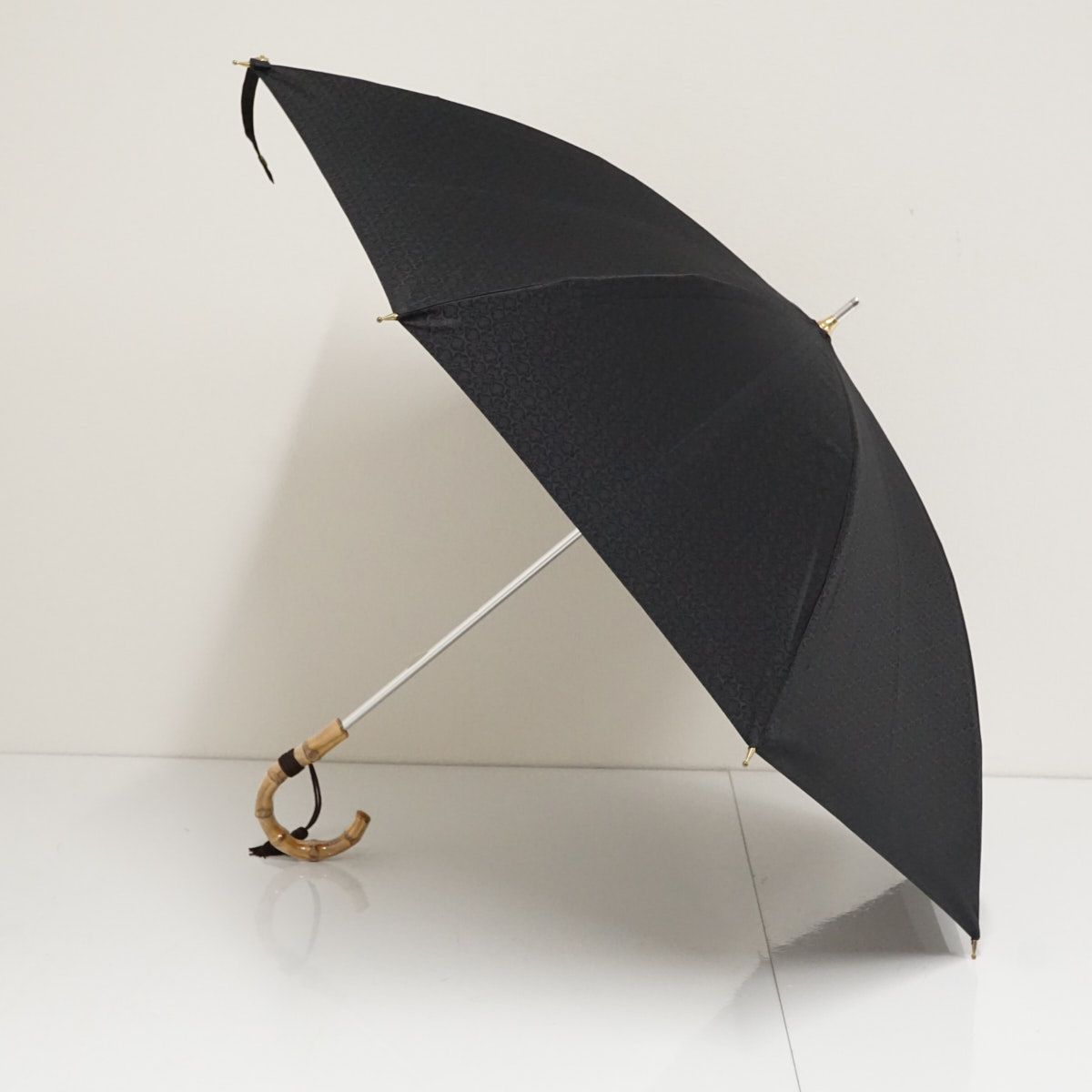 日傘 前原光榮商店 USED美品 晴雨兼用 花菱 ショート 墨色 ブラック