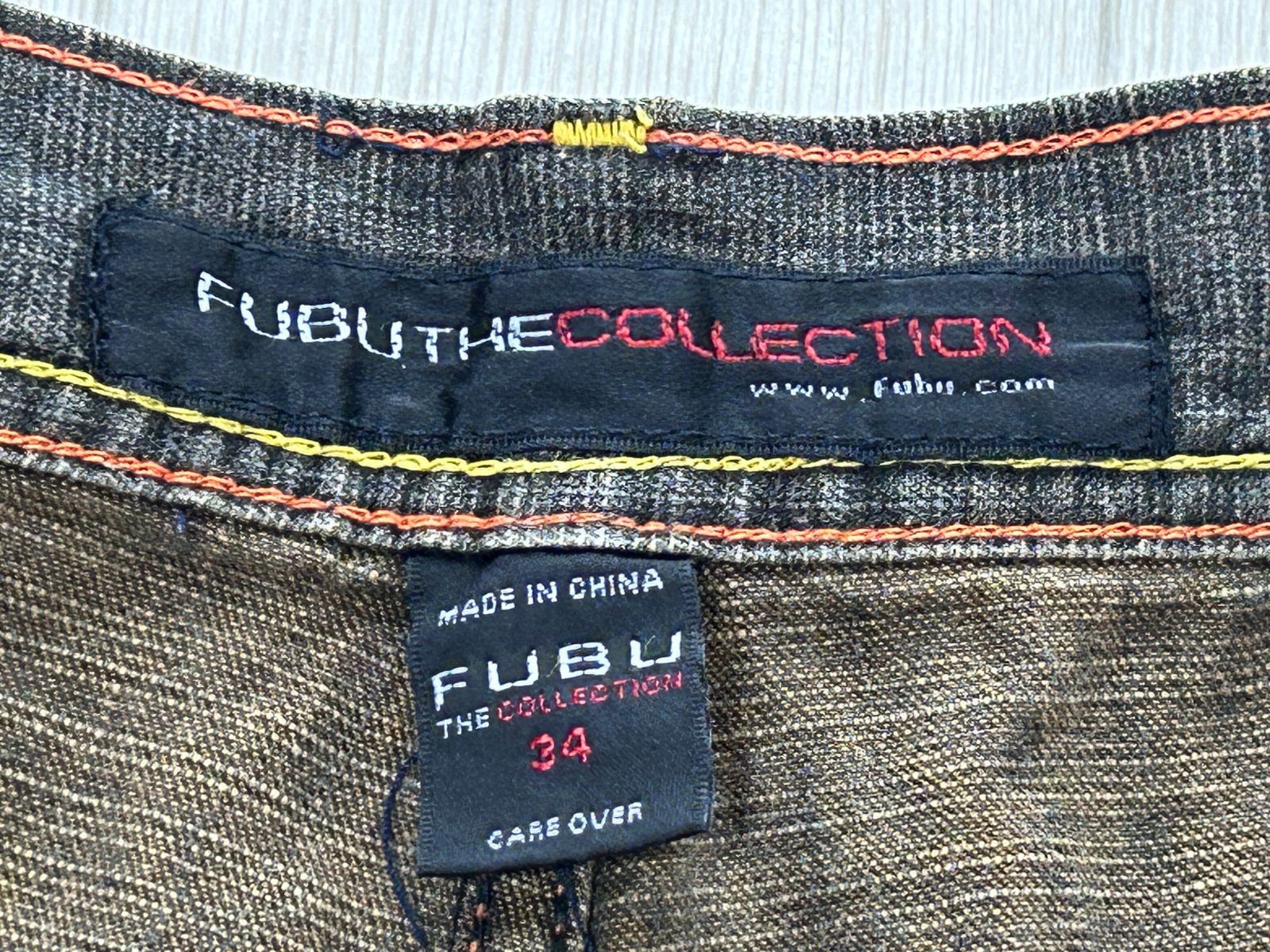 Fubu ワイド デニムパンツ 極太 バギー size34 Y2K ギミック ワッペン