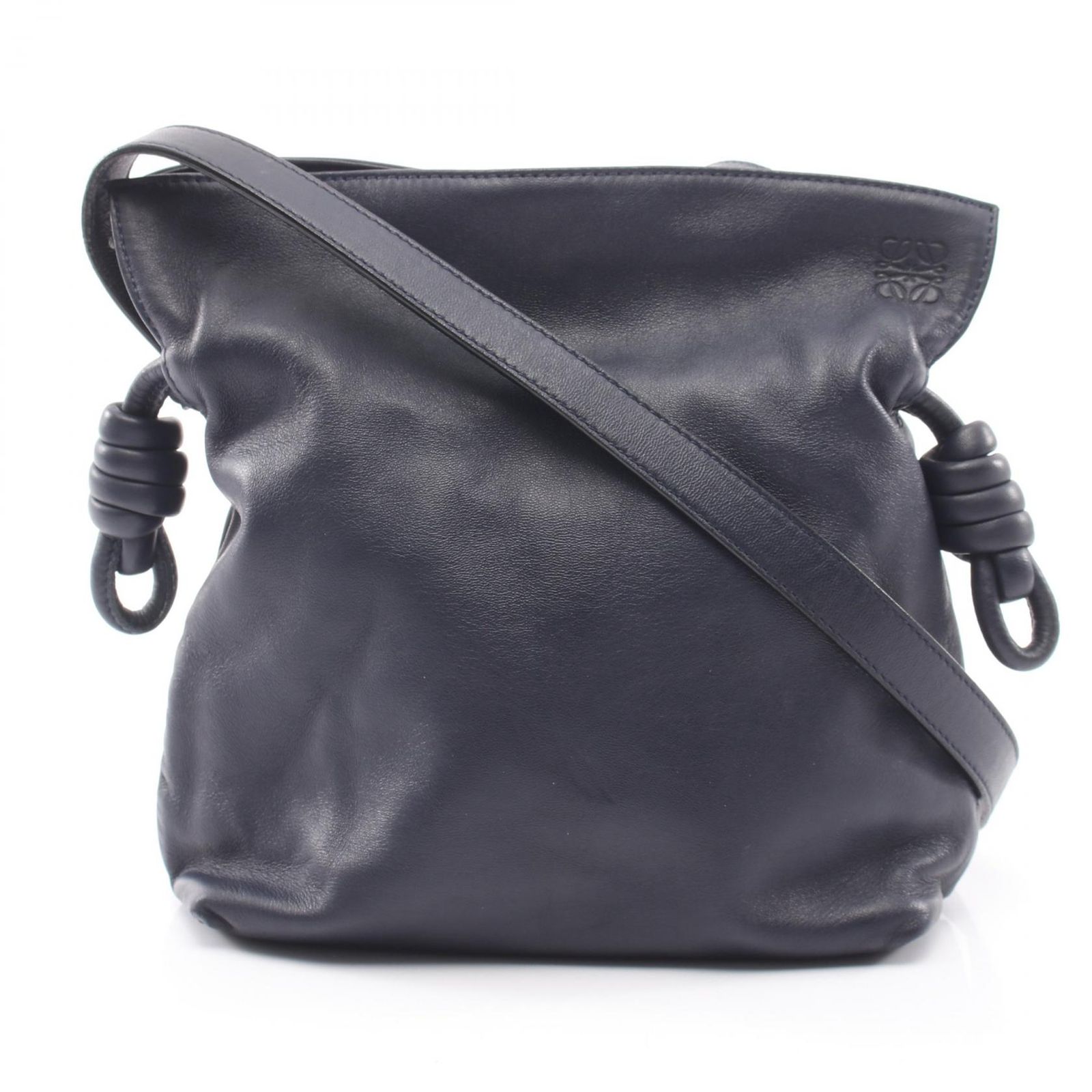 Loewe LOEWE Shoulder Bag Flamenco Clutch Mini Navy Leather Flamenco Clutch Mini Ladies Used B