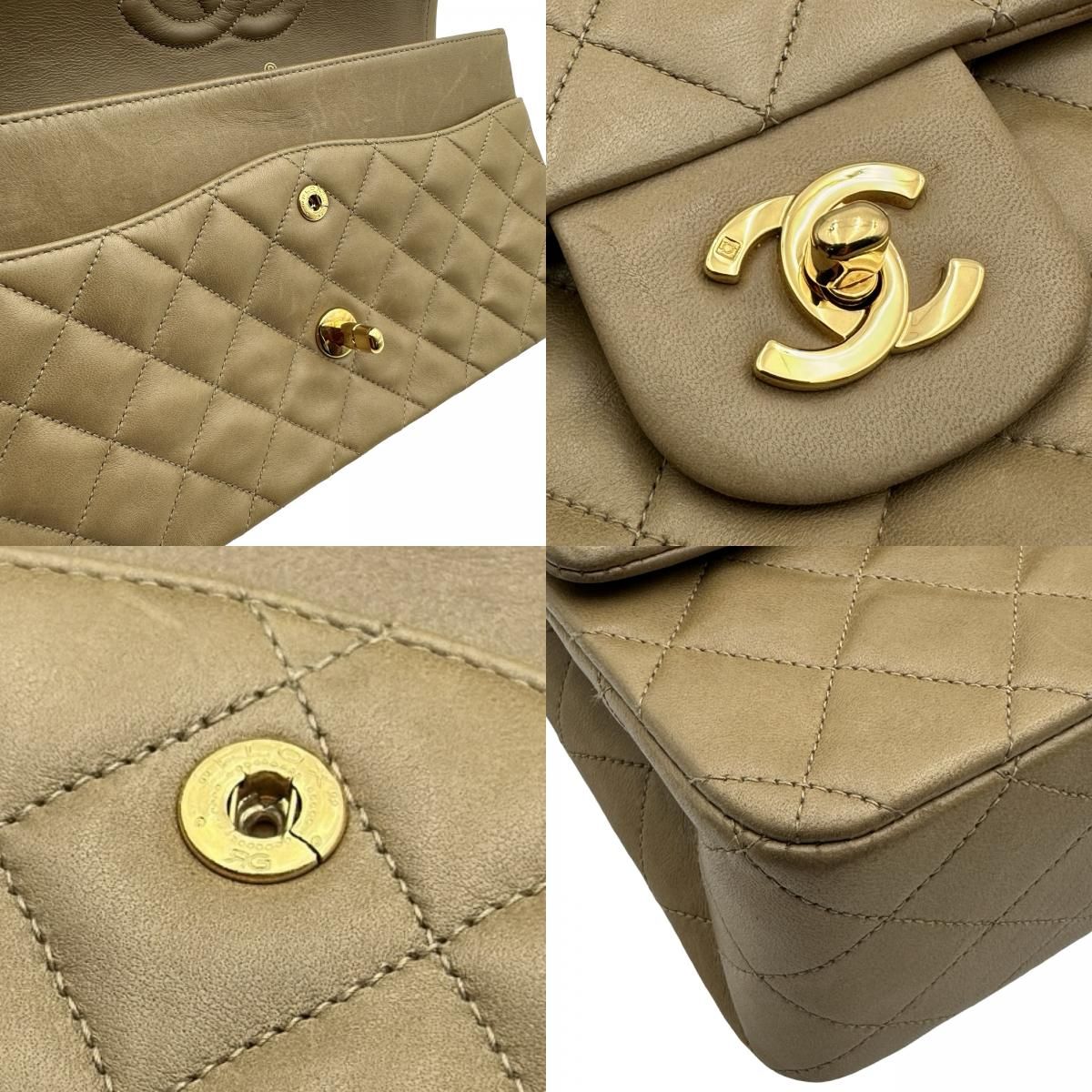 シャネル CHANEL マトラッセ25 A01112 3番台 ベージュ ゴールド金具 
