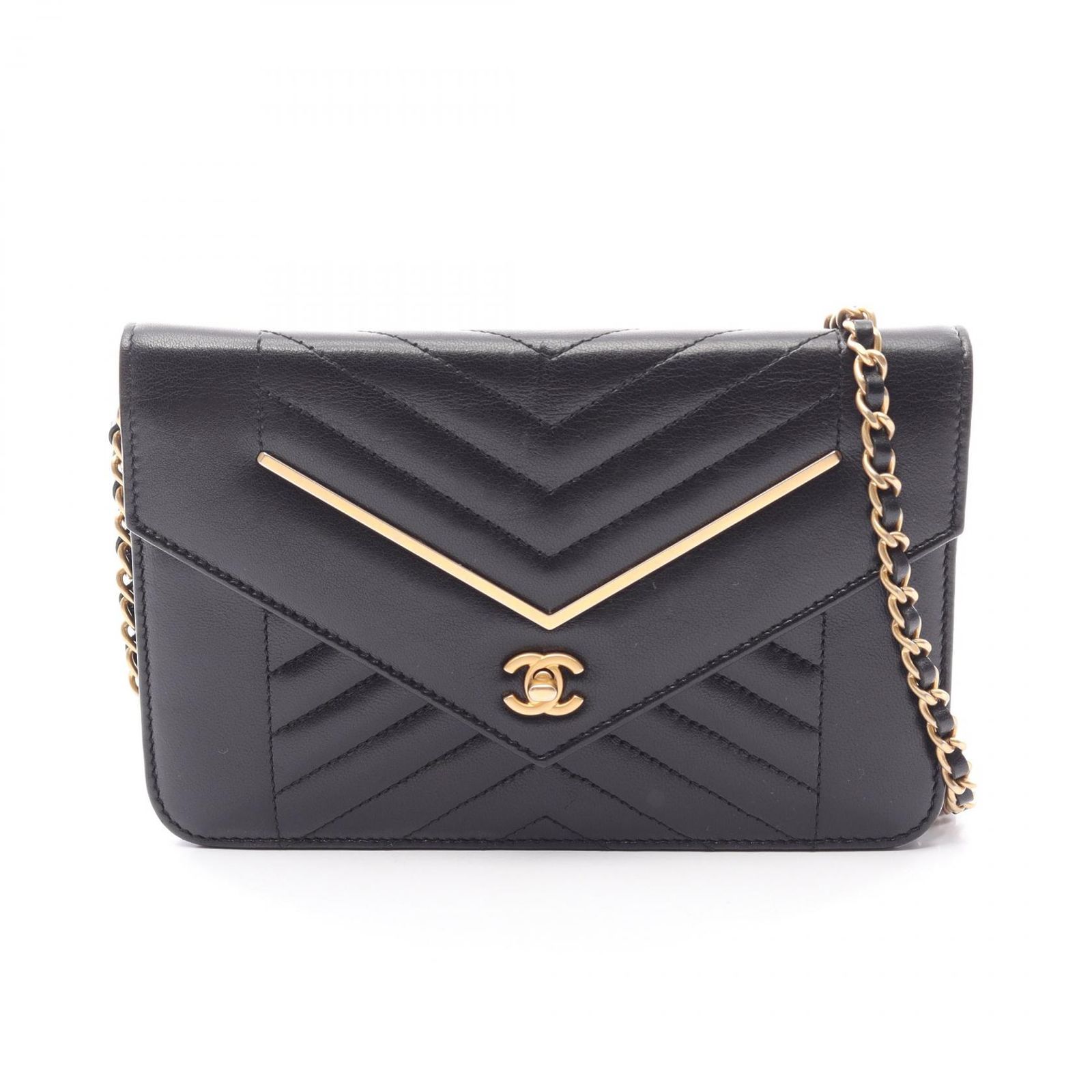 シャネル CHANEL ショルダーバッグ Vステッチ A84362 ブラック
