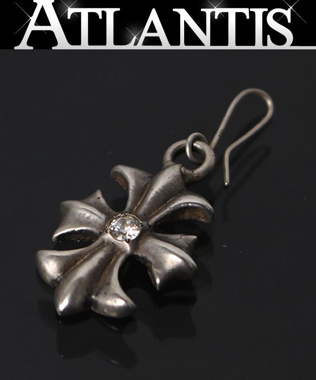 Gaboratory ガボラトリー Spar CZ Diamond on 1/8 Gothic Cross Pierce ピアス メンズ シルバー SV925 103451