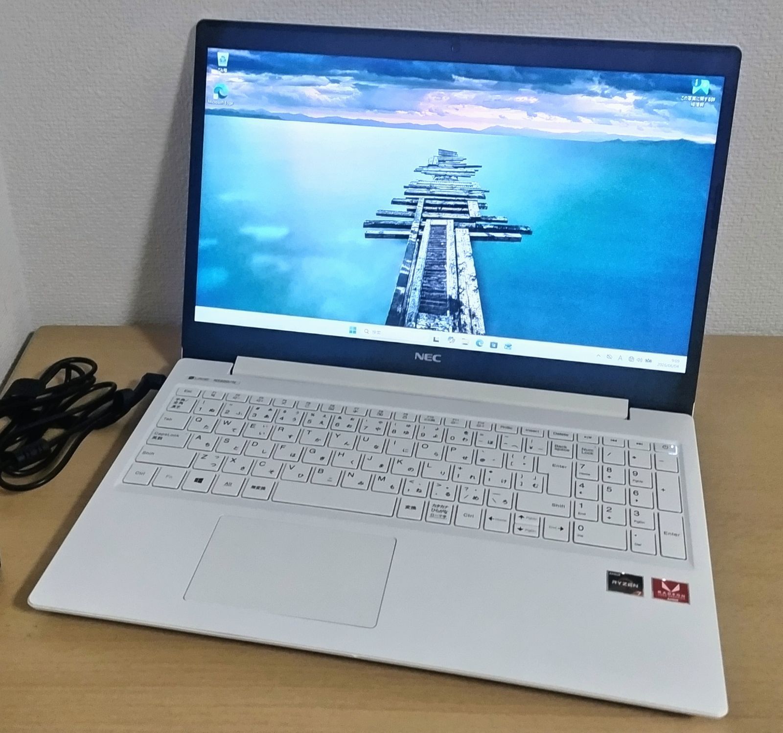 【美品】Windows11 NECノートパソコン PC-NS600NAW SSD512GB/メモリ12GB/オフィスソフト他多数/マウス付