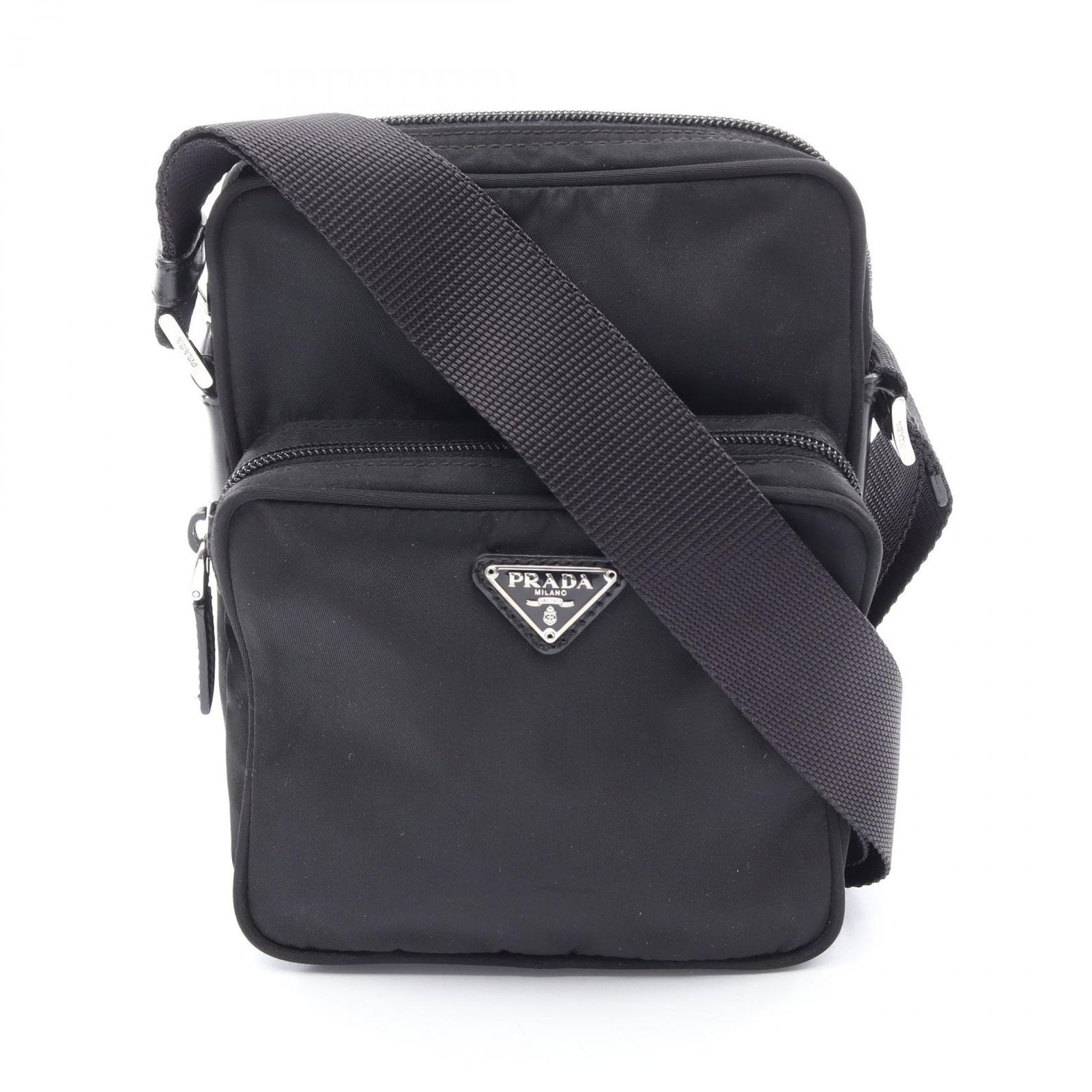 プラダ PRADA ショルダーバッグ トライアングルロゴ ブラック ナイロン 