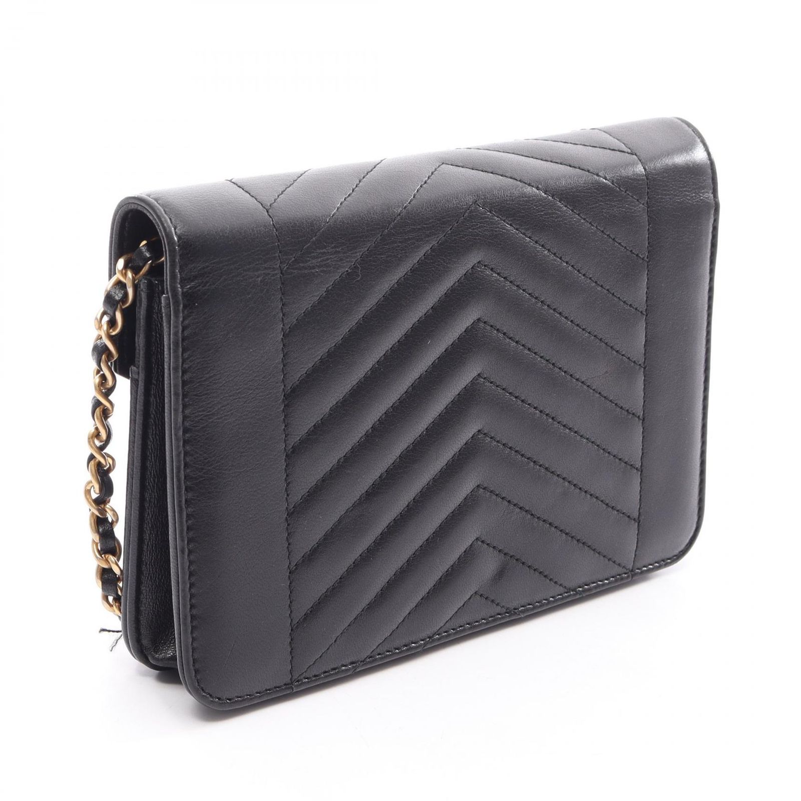 CHANEL ウォレットショルダーバッグ シャネル CHANEL ショルダーバッグ Vステッチ A84362 ブラック