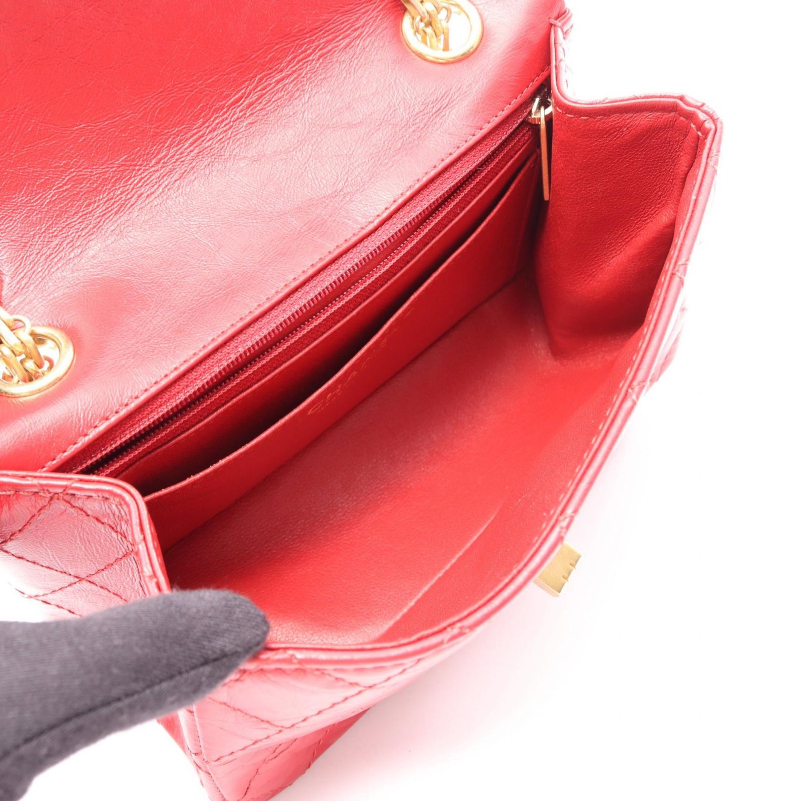 シャネル CHANEL ショルダーバッグ 2.55 AS0874 レッド カーフ（牛革