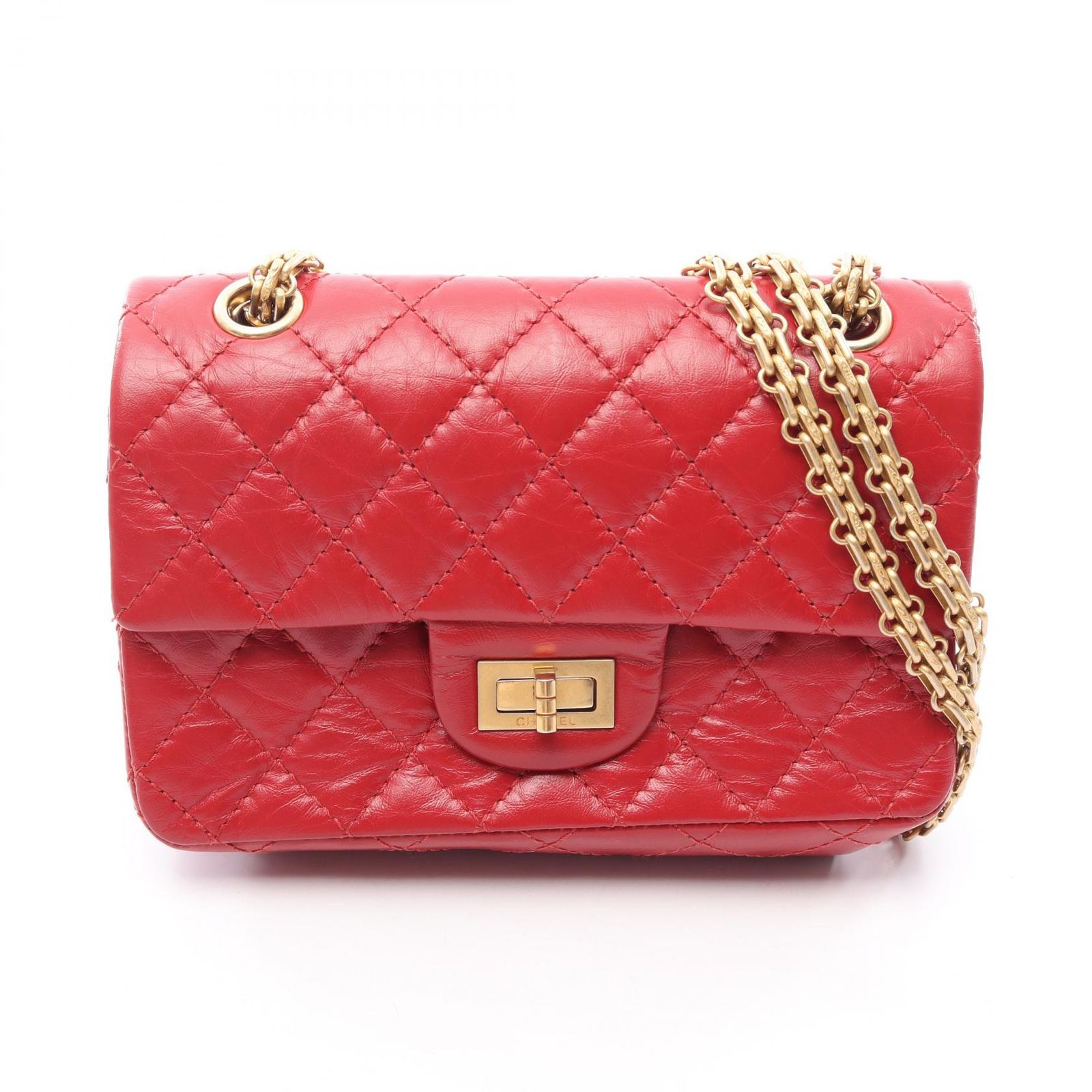 シャネル CHANEL ショルダーバッグ 2.55 AS0874 レッド カーフ（牛革
