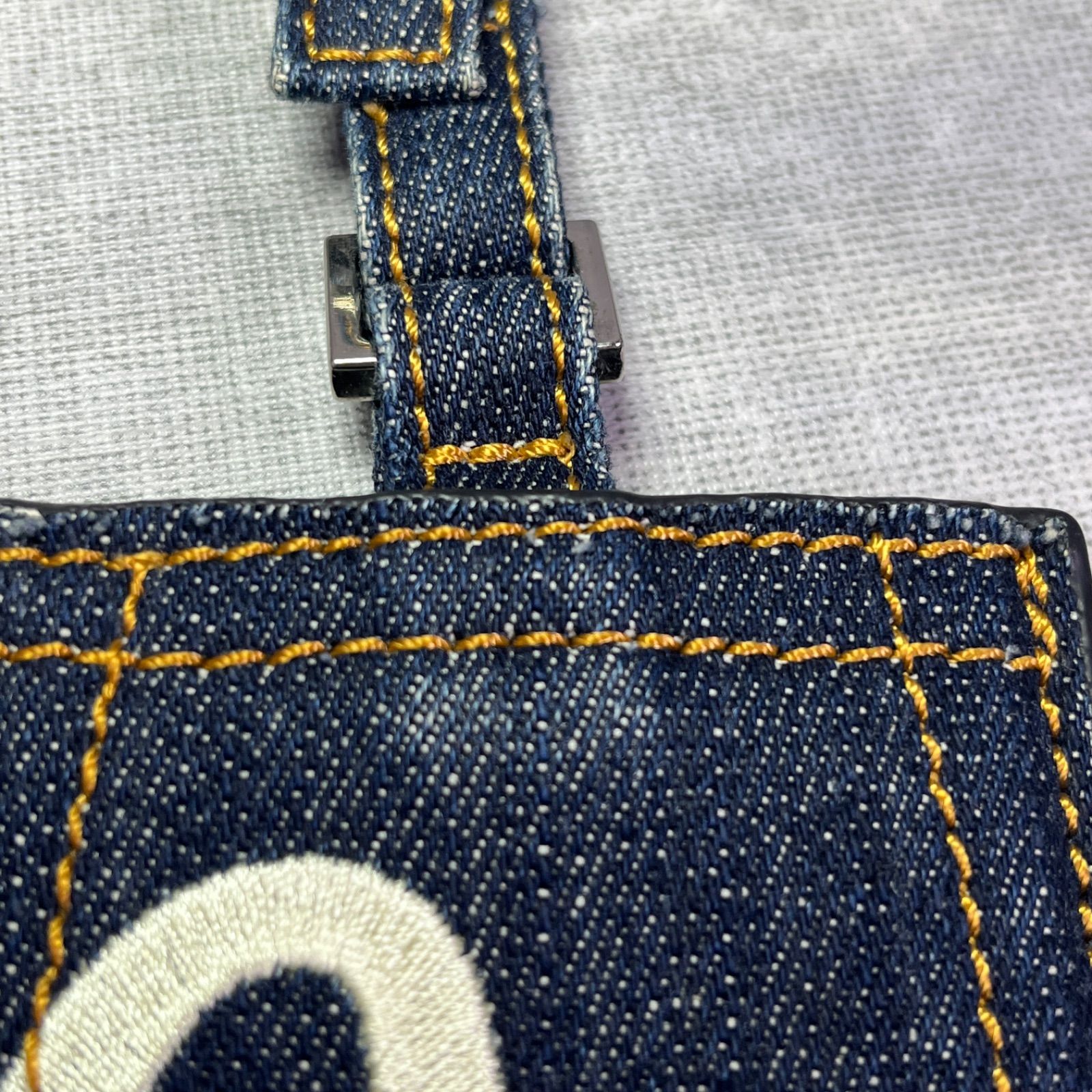 希少 美品 EVISU エヴィス デニム ネームプレート カモメ刺繍 EVISU