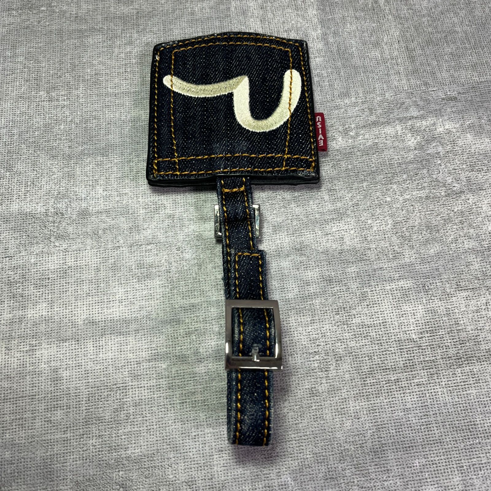 希少 美品 EVISU エヴィス デニム ネームプレート カモメ刺繍 EVISU