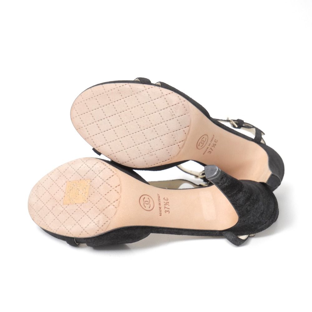 □美品□CHANEL シャネル サンダル サイズ37.5 13C アンクルストラップ
