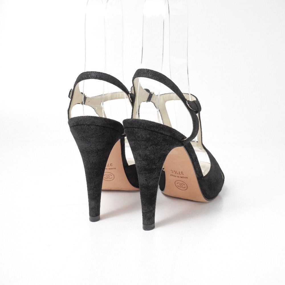 □美品□CHANEL シャネル サンダル サイズ37.5 13C アンクルストラップ