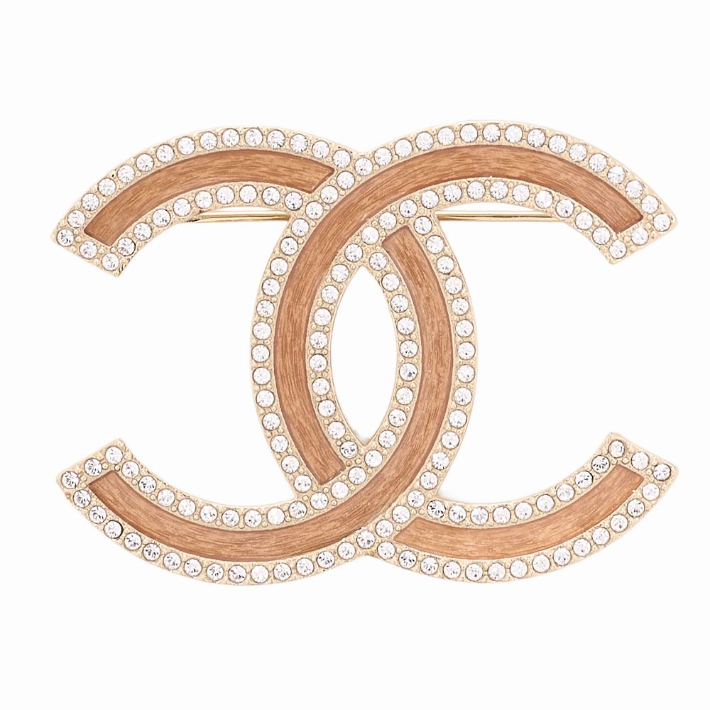 CHANEL シャネル 　ココマーク　L21S　ブローチ 　GP×ラインストーン（シャンパンゴールドメッキ）ブローチ　 レディースブローチ ハイブランド【中古】【送料無料】